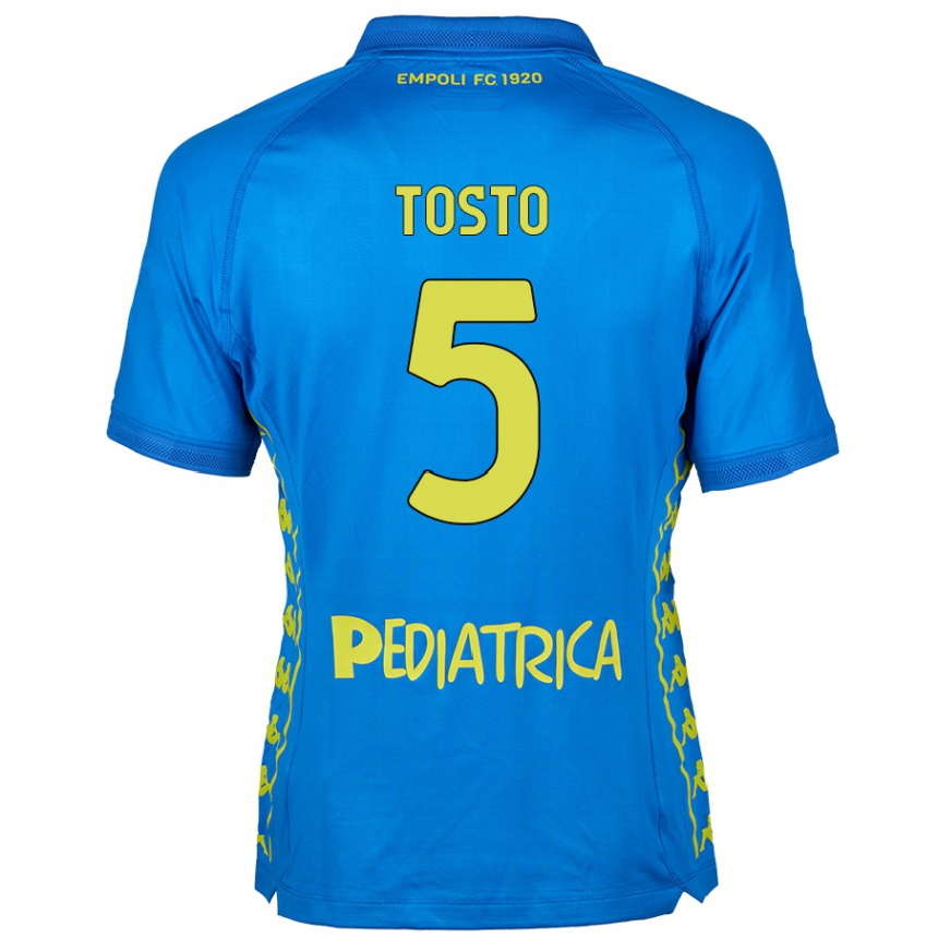 Enfant Football Maillot Lorenzo Tosto #5 Bleu Tenues Domicile 2024/25