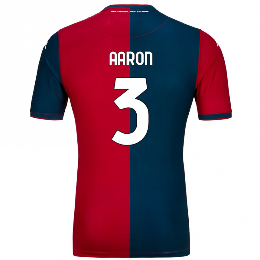 Enfant Football Maillot Aarón Martín #3 Rouge Bleu Foncé Tenues Domicile 2024/25