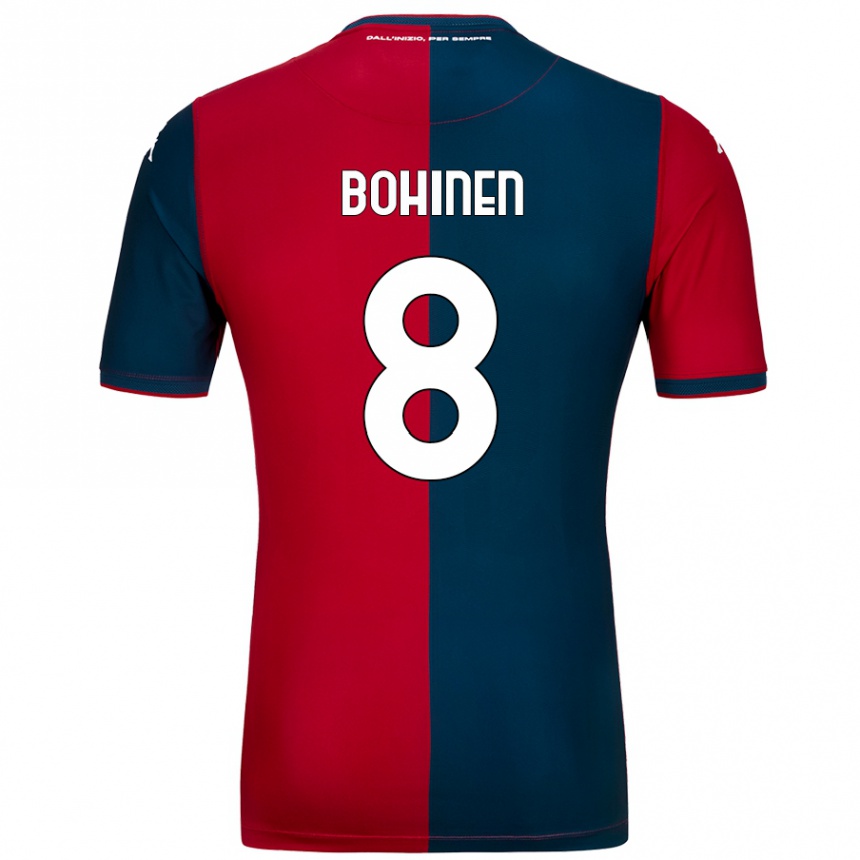 Enfant Football Maillot Emil Bohinen #8 Rouge Bleu Foncé Tenues Domicile 2024/25