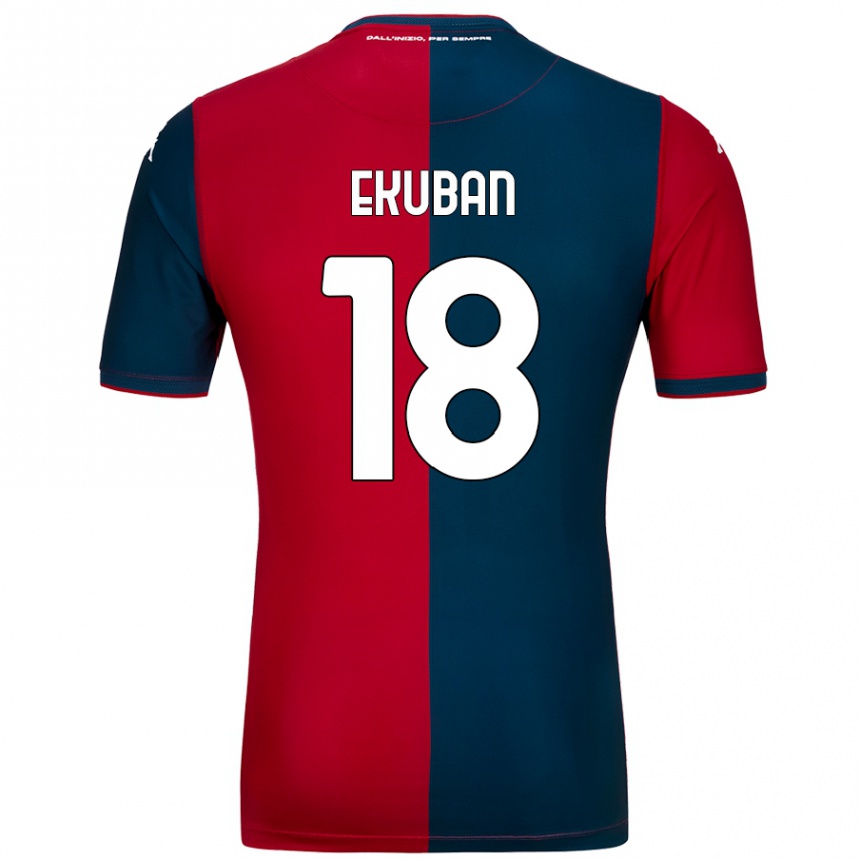 Enfant Football Maillot Caleb Ekuban #18 Rouge Bleu Foncé Tenues Domicile 2024/25