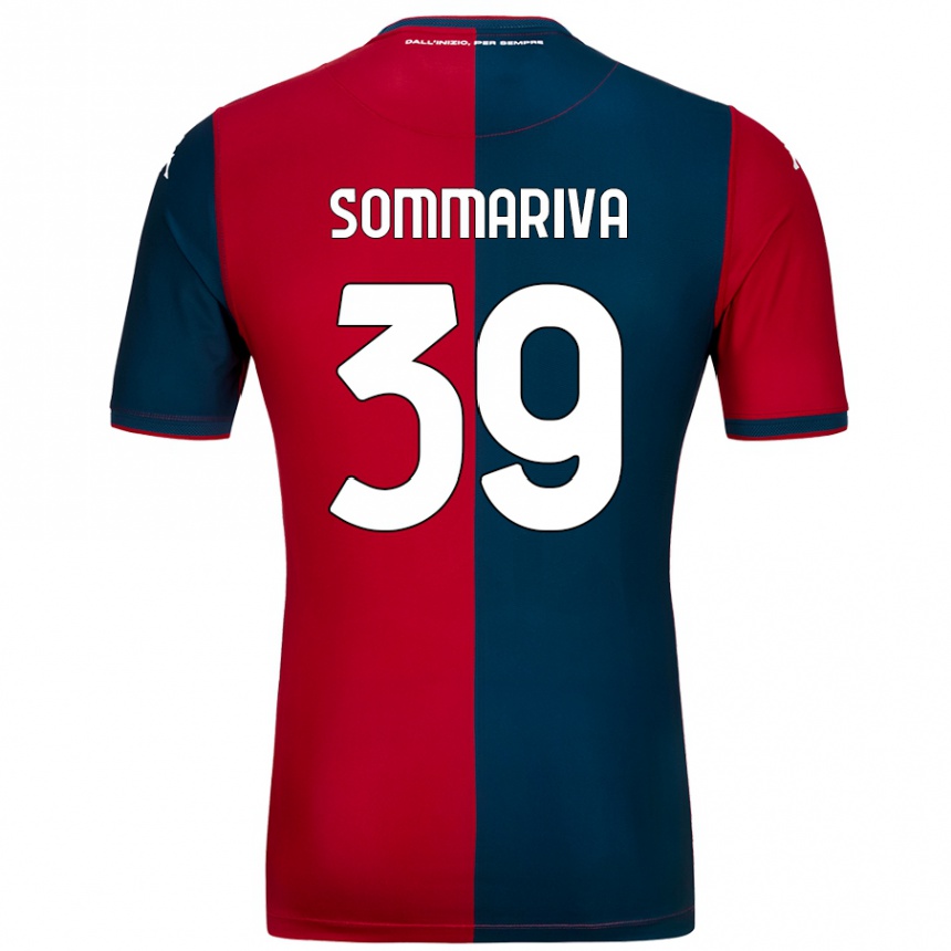 Enfant Football Maillot Daniele Sommariva #39 Rouge Bleu Foncé Tenues Domicile 2024/25