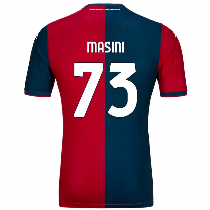 Enfant Football Maillot Patrizio Masini #73 Rouge Bleu Foncé Tenues Domicile 2024/25