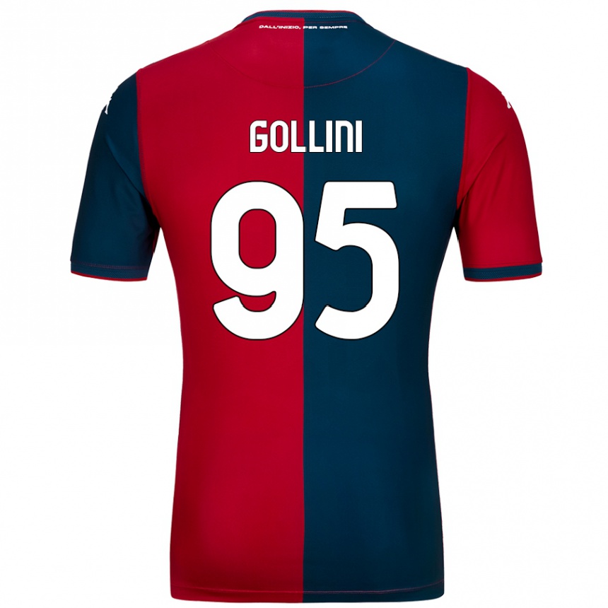 Enfant Football Maillot Pierluigi Gollini #95 Rouge Bleu Foncé Tenues Domicile 2024/25