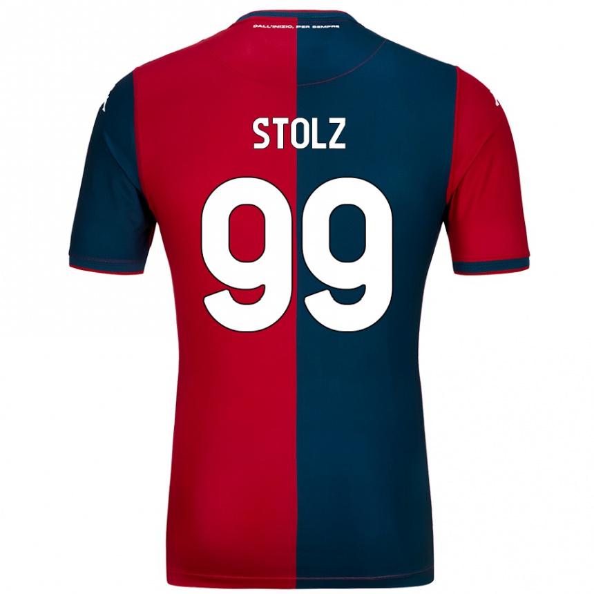 Enfant Football Maillot Franz Stolz #99 Rouge Bleu Foncé Tenues Domicile 2024/25