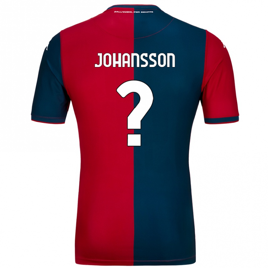 Enfant Football Maillot Vincent Johansson #0 Rouge Bleu Foncé Tenues Domicile 2024/25