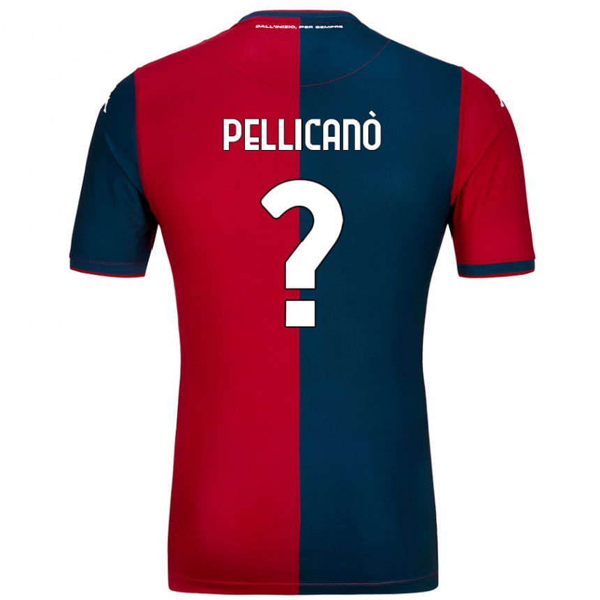 Enfant Football Maillot Antonino Pellicanò #0 Rouge Bleu Foncé Tenues Domicile 2024/25