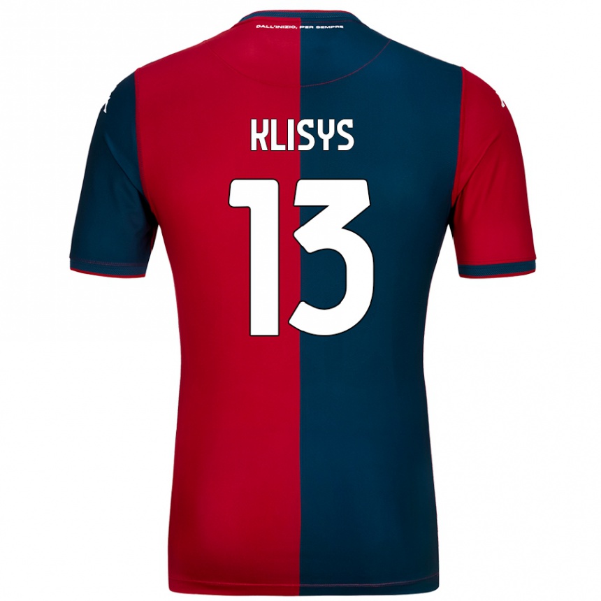 Enfant Football Maillot Lukas Klisys #13 Rouge Bleu Foncé Tenues Domicile 2024/25