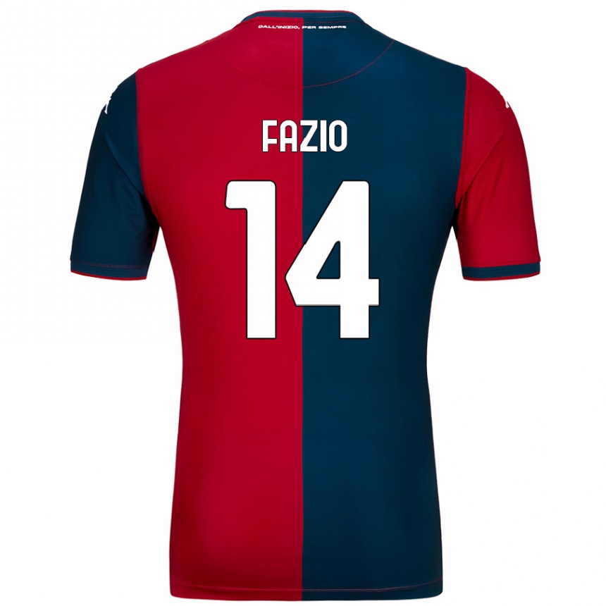 Enfant Football Maillot Tommaso Fazio #14 Rouge Bleu Foncé Tenues Domicile 2024/25