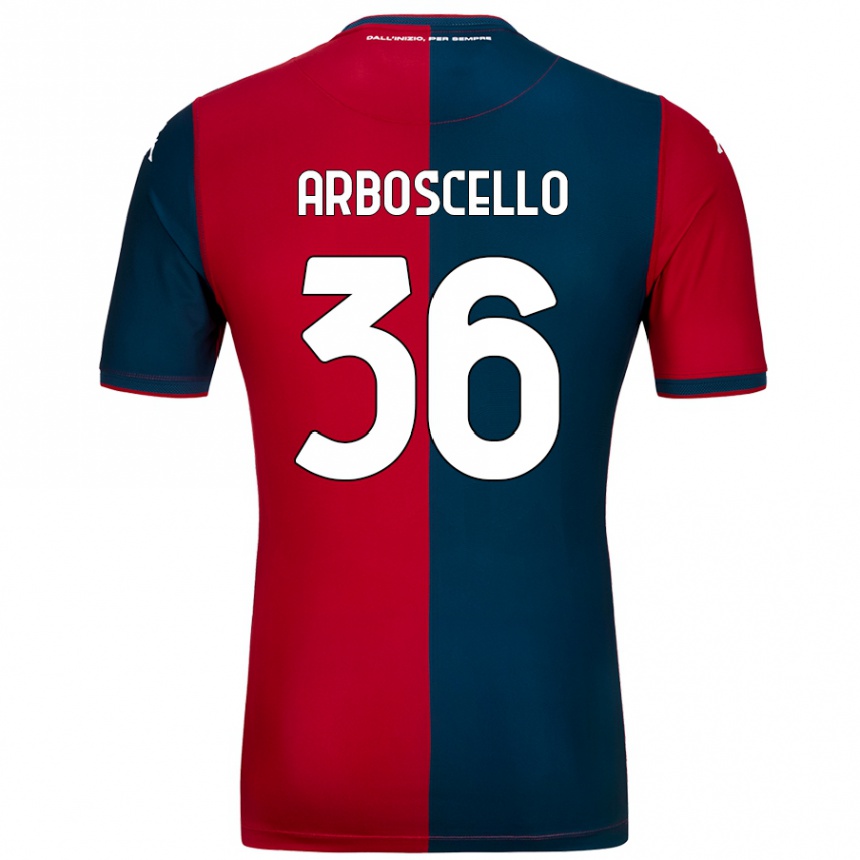 Enfant Football Maillot Riccardo Arboscello #36 Rouge Bleu Foncé Tenues Domicile 2024/25