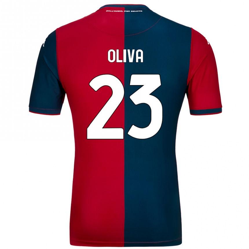 Enfant Football Maillot Eleonora Oliva #23 Rouge Bleu Foncé Tenues Domicile 2024/25