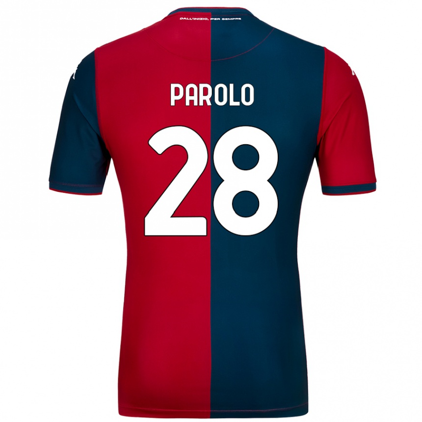 Enfant Football Maillot Lucrezia Parolo #28 Rouge Bleu Foncé Tenues Domicile 2024/25