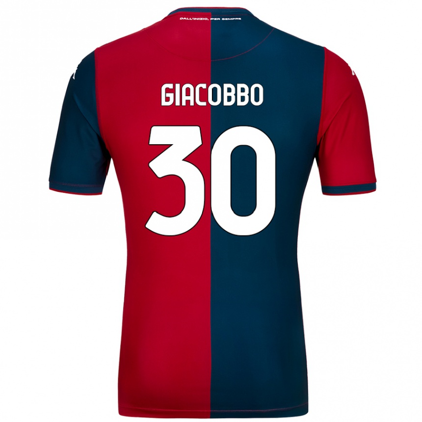 Enfant Football Maillot Giulia Giacobbo #30 Rouge Bleu Foncé Tenues Domicile 2024/25