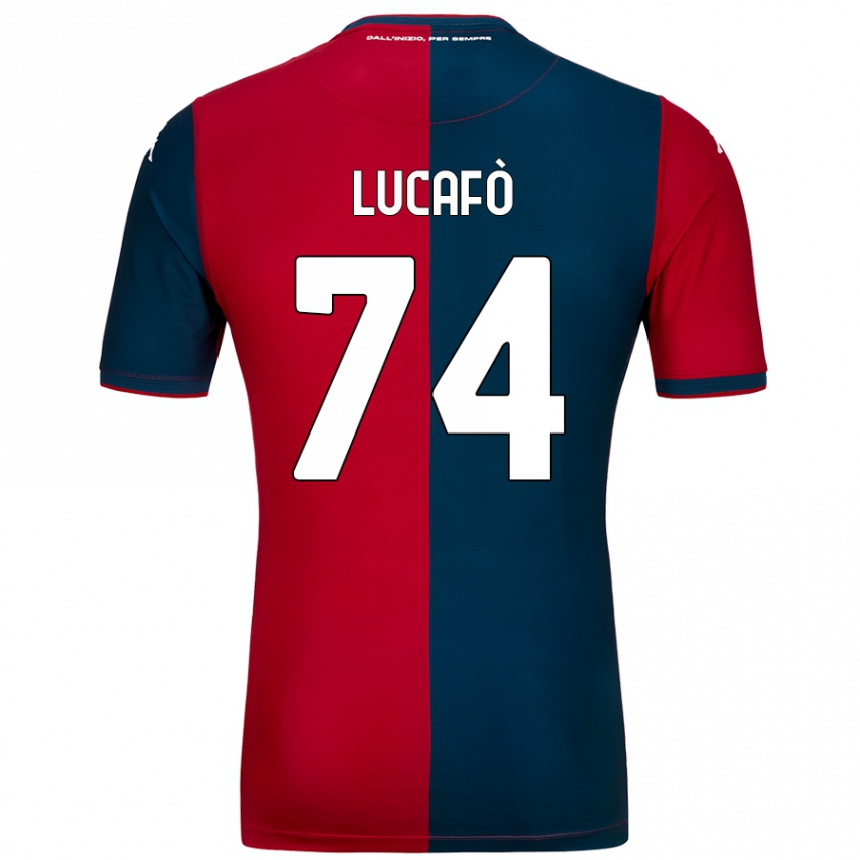 Enfant Football Maillot Sara Lucafò #74 Rouge Bleu Foncé Tenues Domicile 2024/25