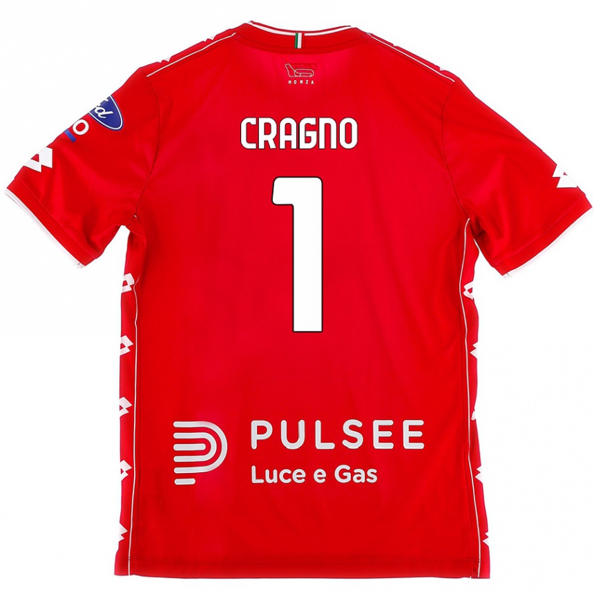 Enfant Football Maillot Alessio Cragno #1 Rouge Blanc Tenues Domicile 2024/25