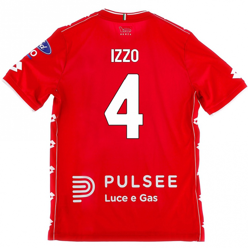 Enfant Football Maillot Armando Izzo #4 Rouge Blanc Tenues Domicile 2024/25