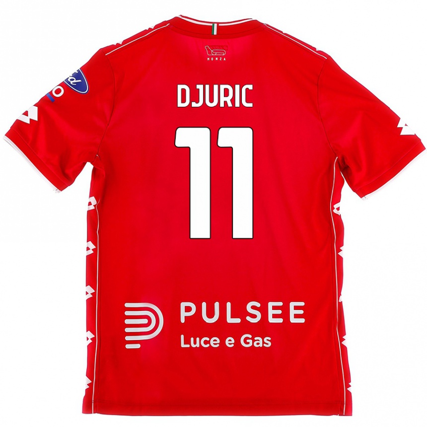 Enfant Football Maillot Milan Djuric #11 Rouge Blanc Tenues Domicile 2024/25