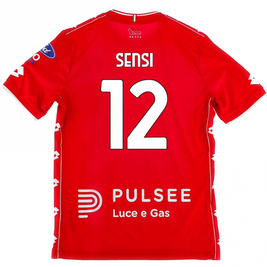 Enfant Football Maillot Stefano Sensi #12 Rouge Blanc Tenues Domicile 2024/25