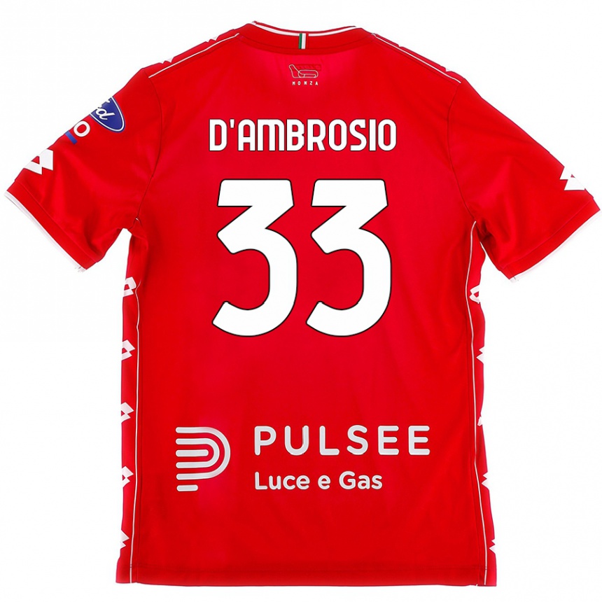 Enfant Football Maillot Danilo D'ambrosio #33 Rouge Blanc Tenues Domicile 2024/25