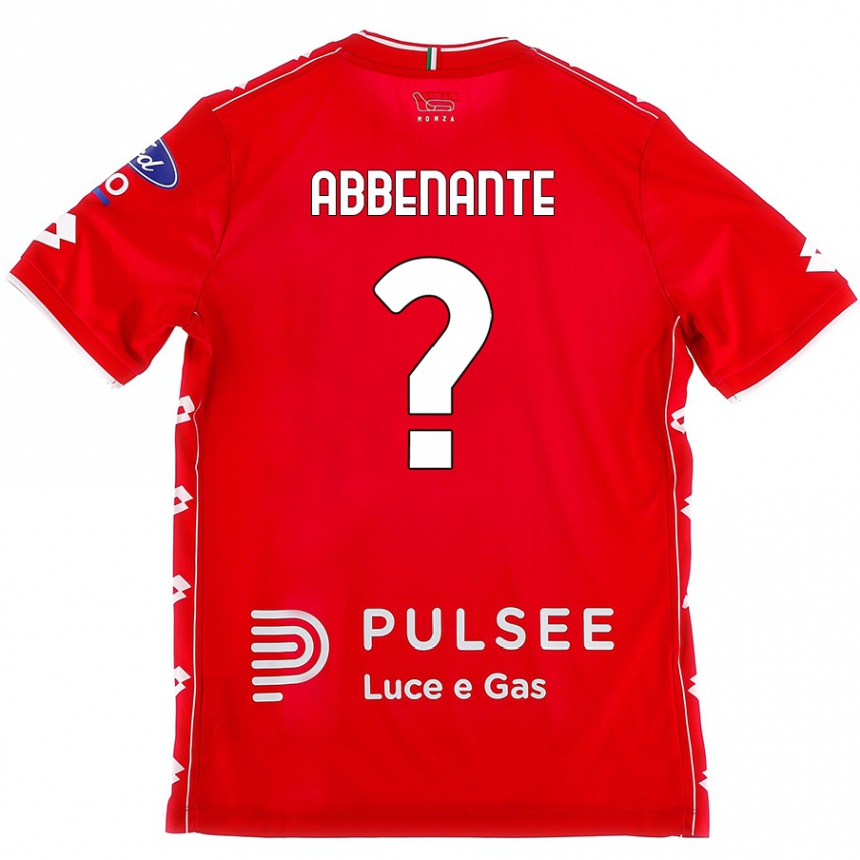 Enfant Football Maillot Alessandro Abbenante #0 Rouge Blanc Tenues Domicile 2024/25