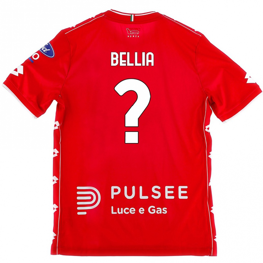 Enfant Football Maillot Edoardo Bellia #0 Rouge Blanc Tenues Domicile 2024/25