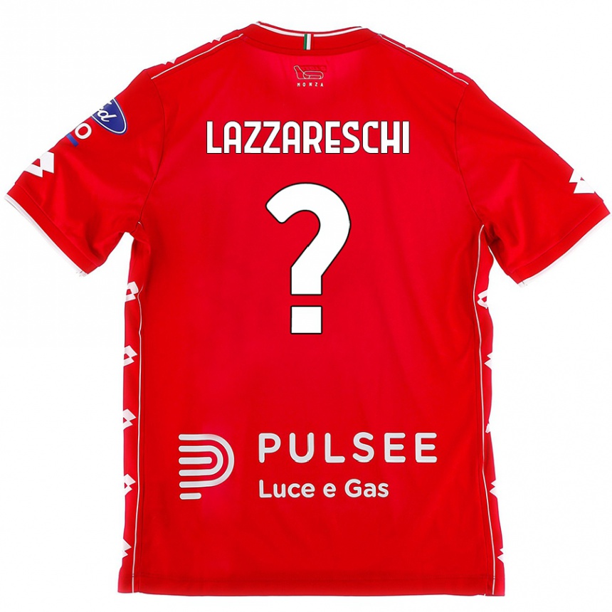 Enfant Football Maillot Andrea Lazzareschi #0 Rouge Blanc Tenues Domicile 2024/25