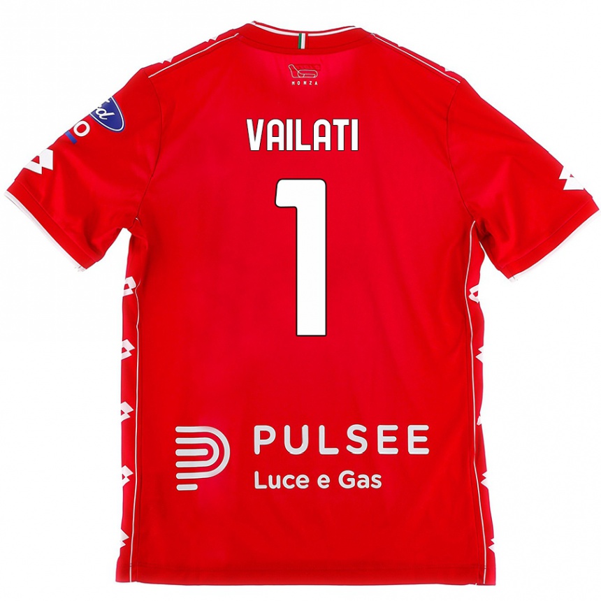 Enfant Football Maillot Andrea Vailati #1 Rouge Blanc Tenues Domicile 2024/25