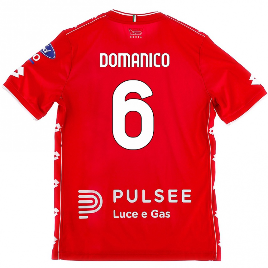 Enfant Football Maillot Saverio Domanico #6 Rouge Blanc Tenues Domicile 2024/25