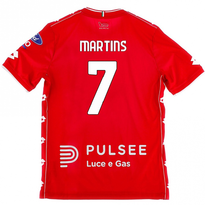 Enfant Football Maillot Kevin Martins #7 Rouge Blanc Tenues Domicile 2024/25