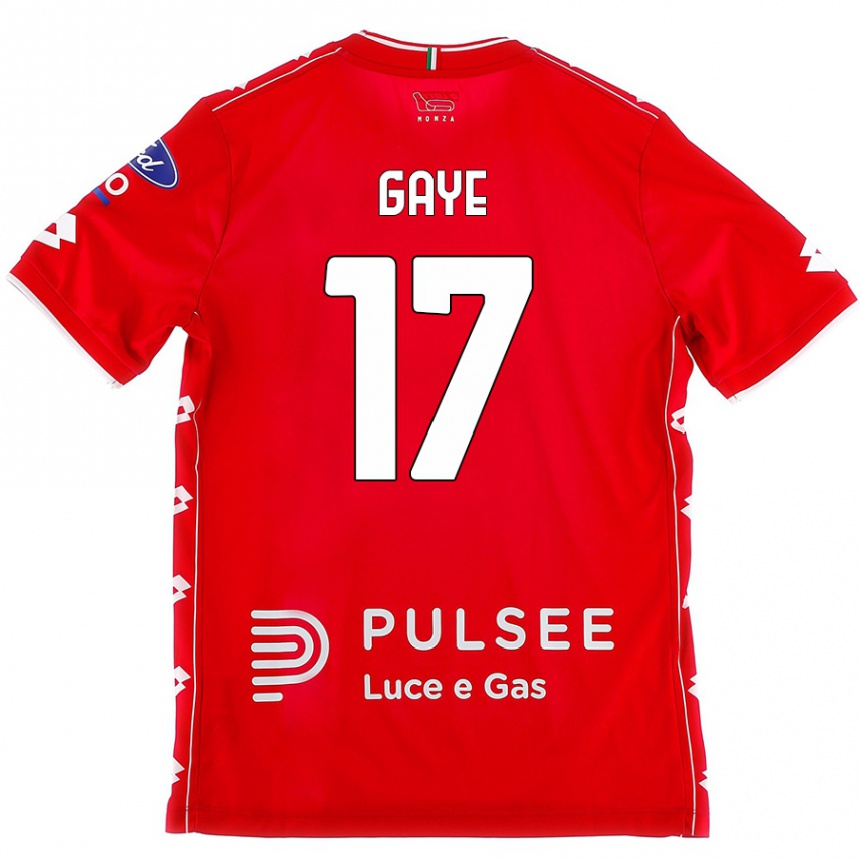 Enfant Football Maillot Mamadou Gaye #17 Rouge Blanc Tenues Domicile 2024/25