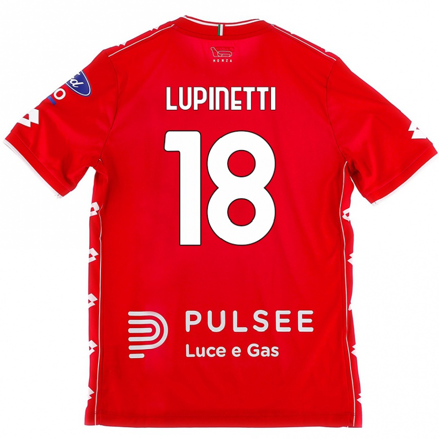 Enfant Football Maillot Tommaso Lupinetti #18 Rouge Blanc Tenues Domicile 2024/25