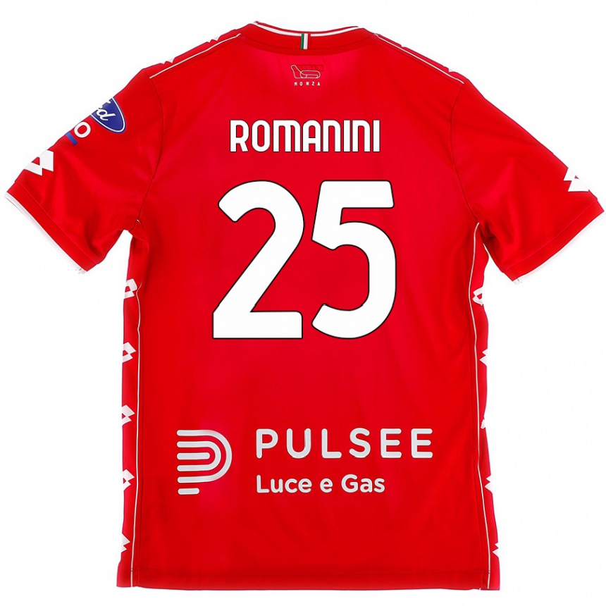 Enfant Football Maillot Andrea Romanini #25 Rouge Blanc Tenues Domicile 2024/25