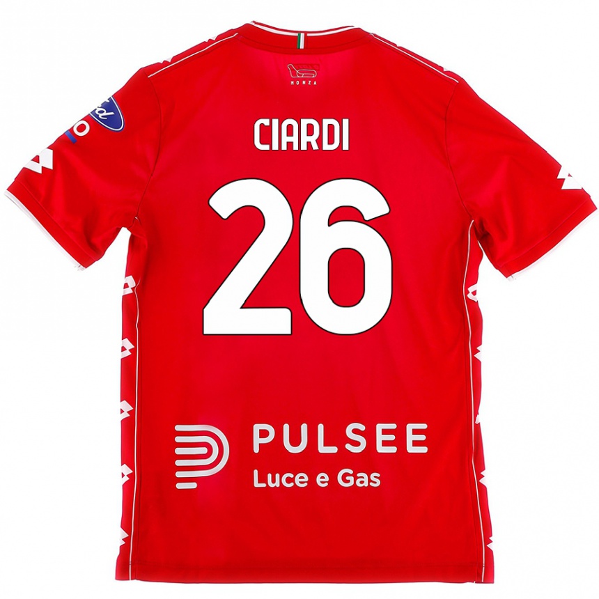 Enfant Football Maillot Tommaso Ciardi #26 Rouge Blanc Tenues Domicile 2024/25