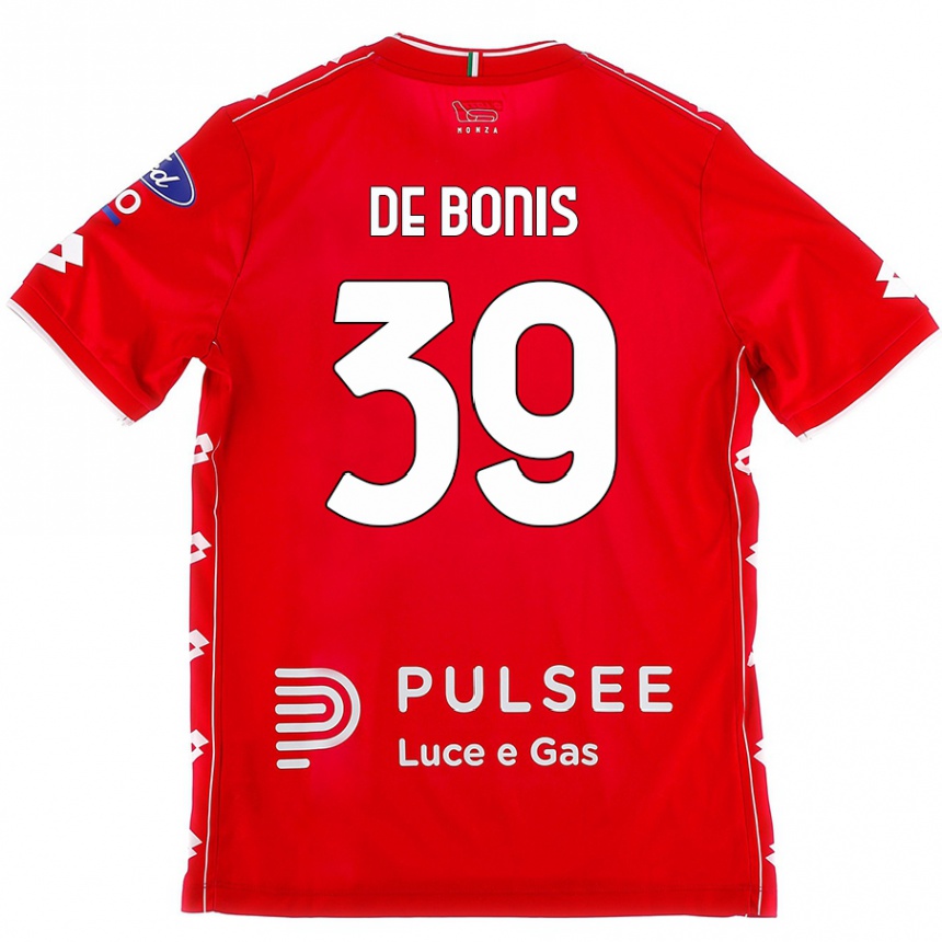 Enfant Football Maillot Andrea De Bonis #39 Rouge Blanc Tenues Domicile 2024/25