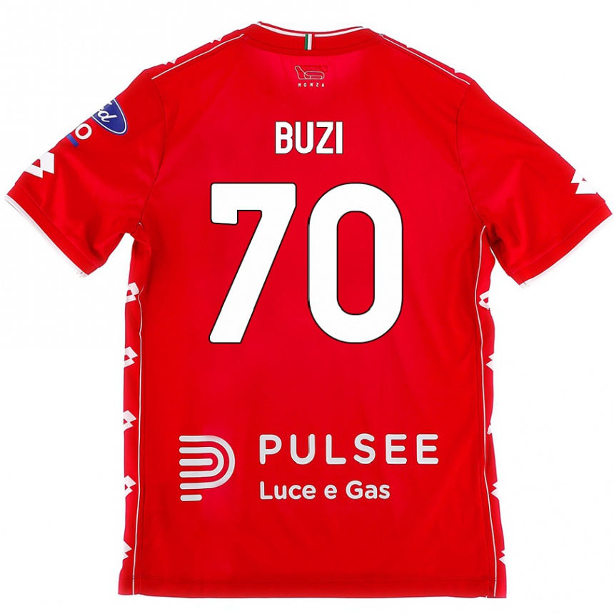 Enfant Football Maillot Luis Buzi #70 Rouge Blanc Tenues Domicile 2024/25