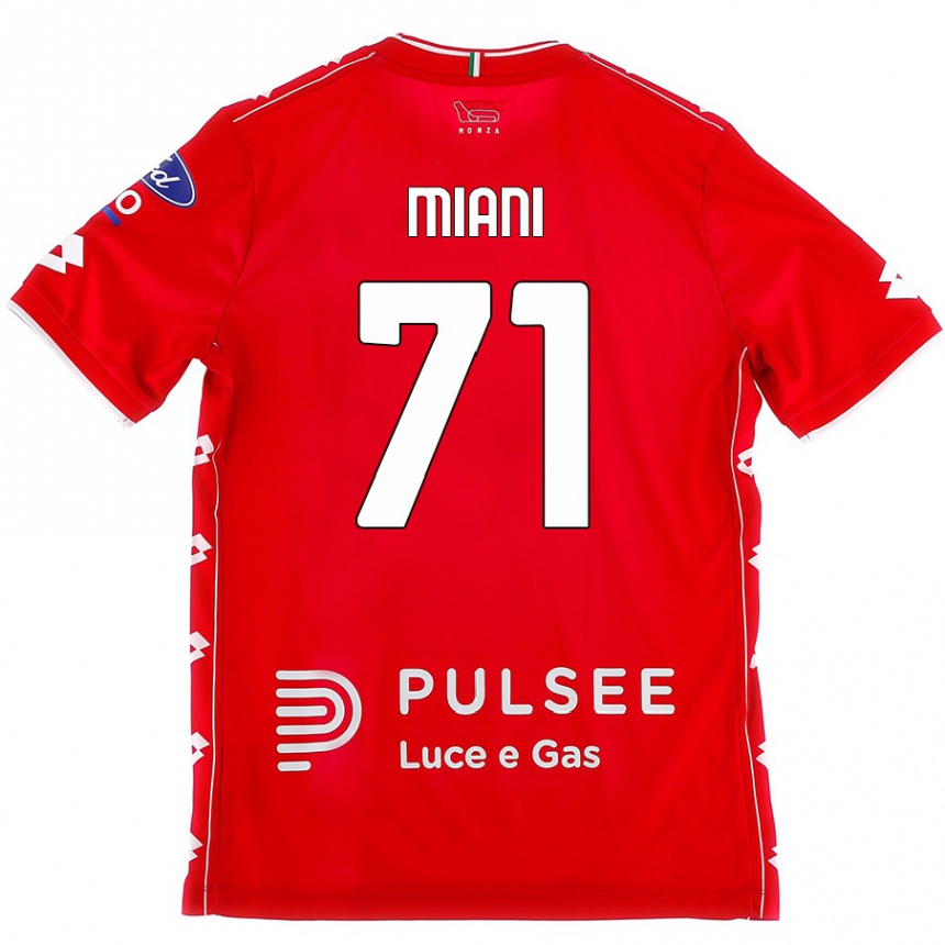 Enfant Football Maillot Arthur Miani #71 Rouge Blanc Tenues Domicile 2024/25