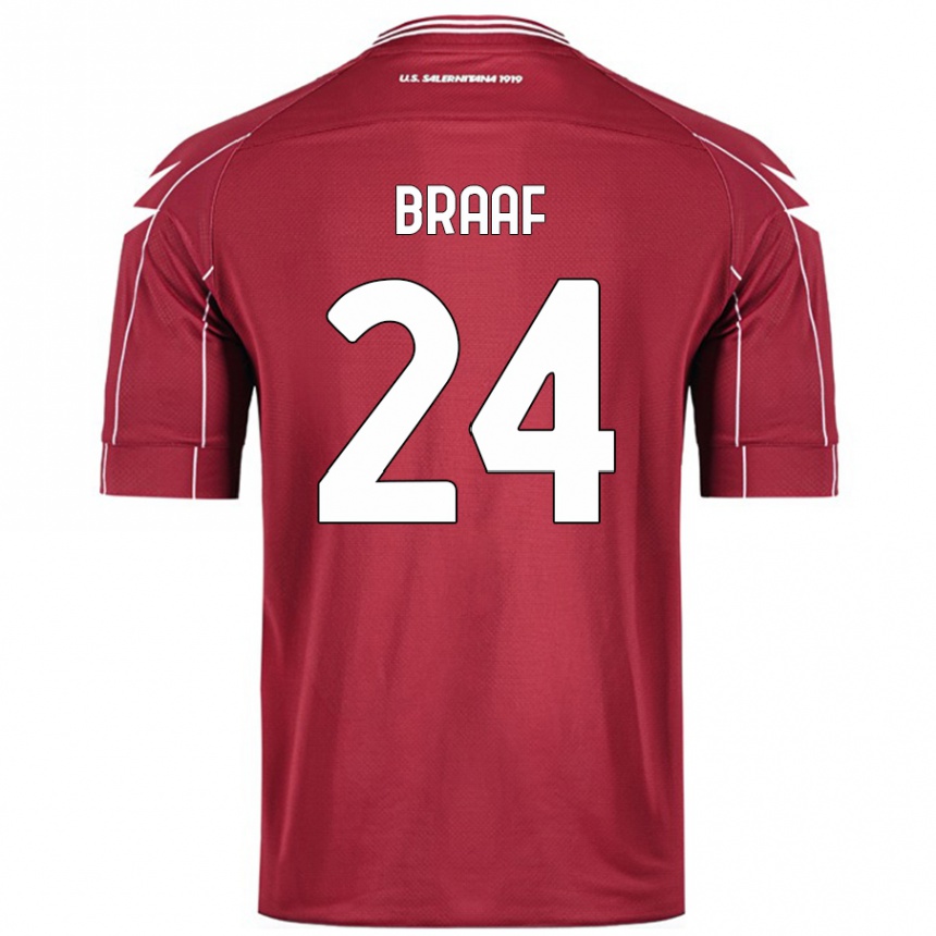 Enfant Football Maillot Jayden Braaf #24 Bordeaux Tenues Domicile 2024/25