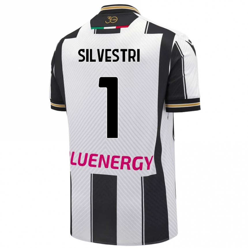 Enfant Football Maillot Marco Silvestri #1 Blanc Noir Tenues Domicile 2024/25