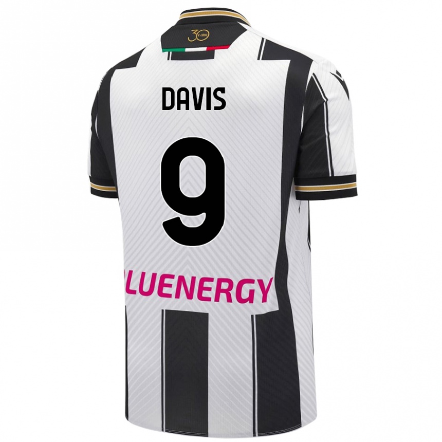 Enfant Football Maillot Keinan Davis #9 Blanc Noir Tenues Domicile 2024/25