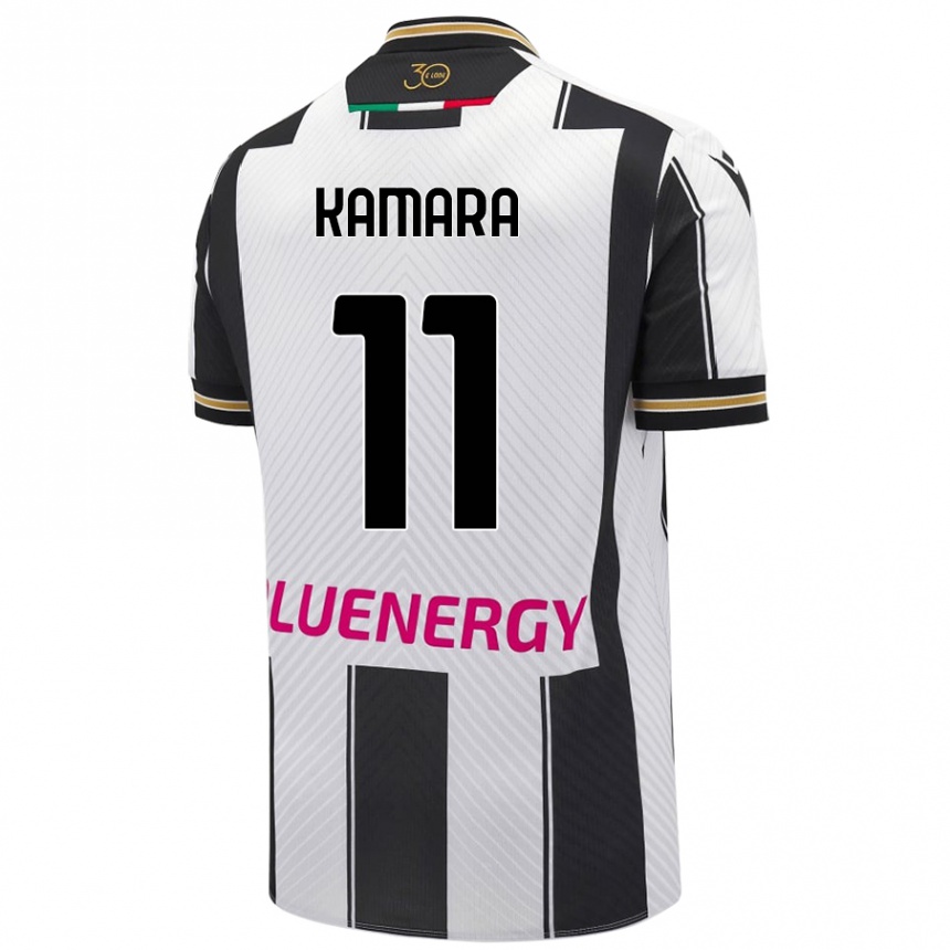 Enfant Football Maillot Hassane Kamara #11 Blanc Noir Tenues Domicile 2024/25