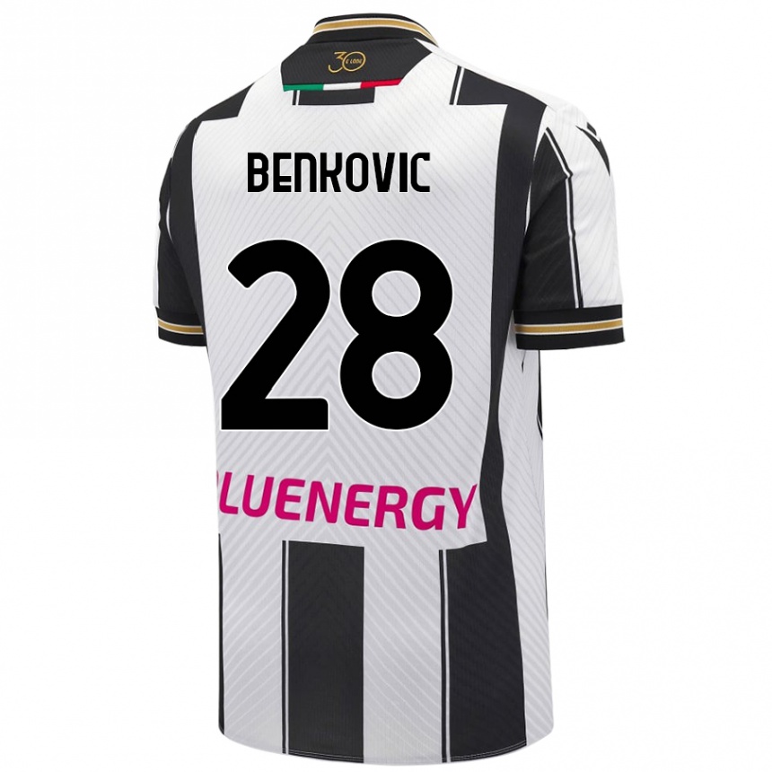 Enfant Football Maillot Filip Benkovic #28 Blanc Noir Tenues Domicile 2024/25