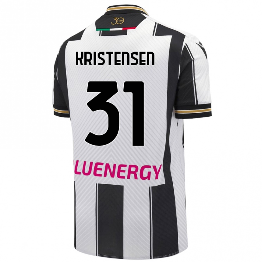 Enfant Football Maillot Thomas Kristensen #31 Blanc Noir Tenues Domicile 2024/25