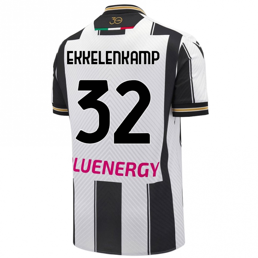 Enfant Football Maillot Jurgen Ekkelenkamp #32 Blanc Noir Tenues Domicile 2024/25