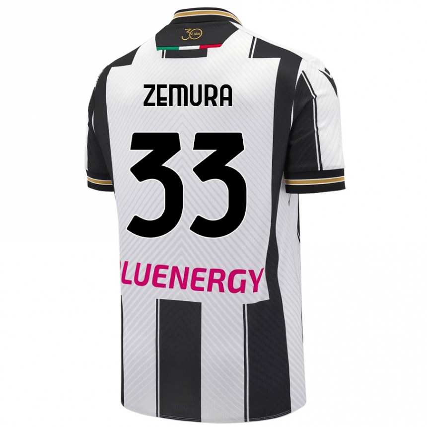 Enfant Football Maillot Jordan Zemura #33 Blanc Noir Tenues Domicile 2024/25