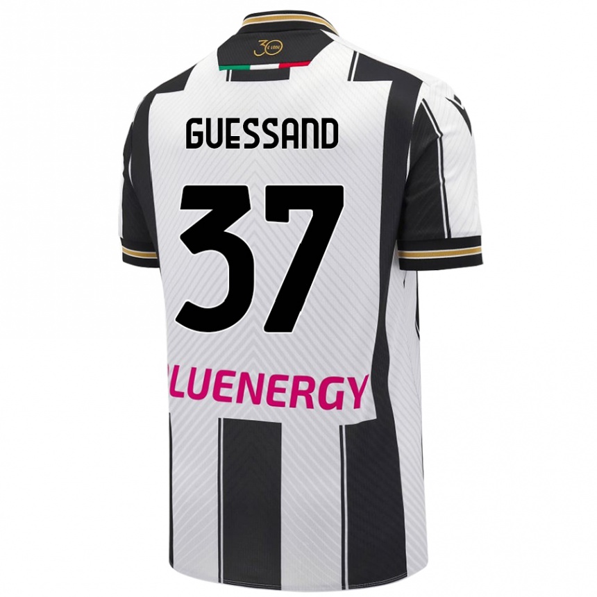 Enfant Football Maillot Axel Guessand #37 Blanc Noir Tenues Domicile 2024/25