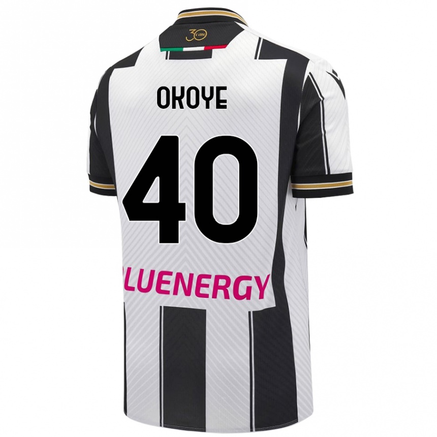 Enfant Football Maillot Maduka Okoye #40 Blanc Noir Tenues Domicile 2024/25