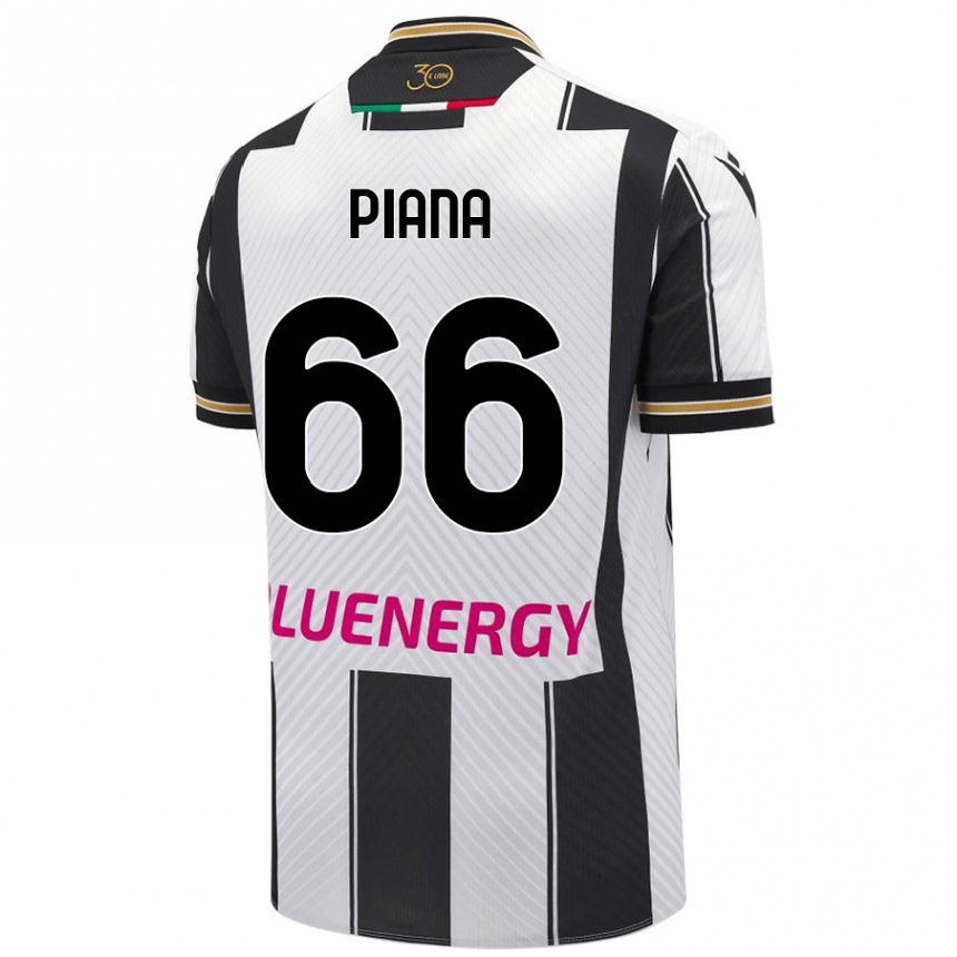 Enfant Football Maillot Edoardo Piana #66 Blanc Noir Tenues Domicile 2024/25