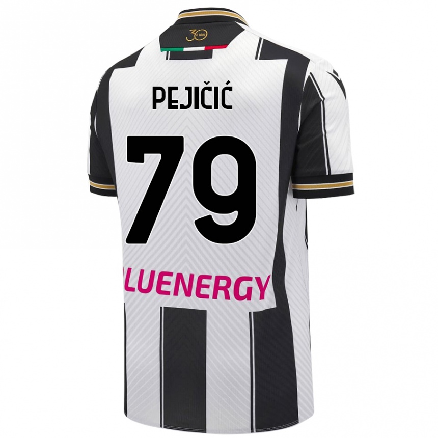 Enfant Football Maillot David Pejičić #79 Blanc Noir Tenues Domicile 2024/25