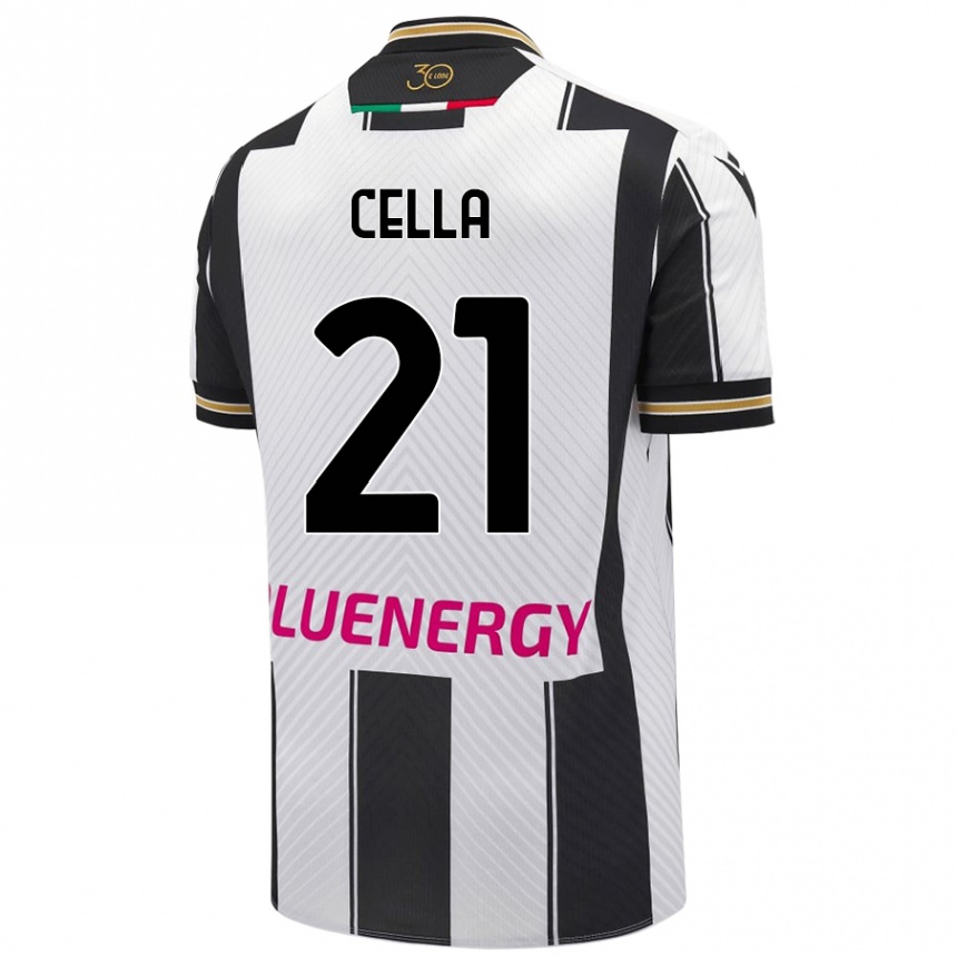 Enfant Football Maillot Leonardo Cella #21 Blanc Noir Tenues Domicile 2024/25