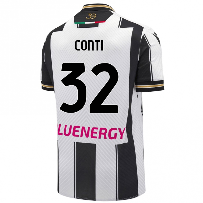 Enfant Football Maillot Manuel Conti #32 Blanc Noir Tenues Domicile 2024/25