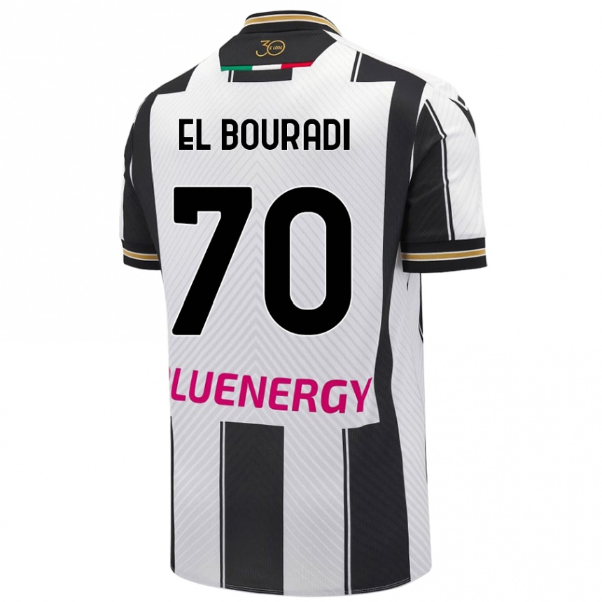 Enfant Football Maillot Walid El Bouradi #70 Blanc Noir Tenues Domicile 2024/25